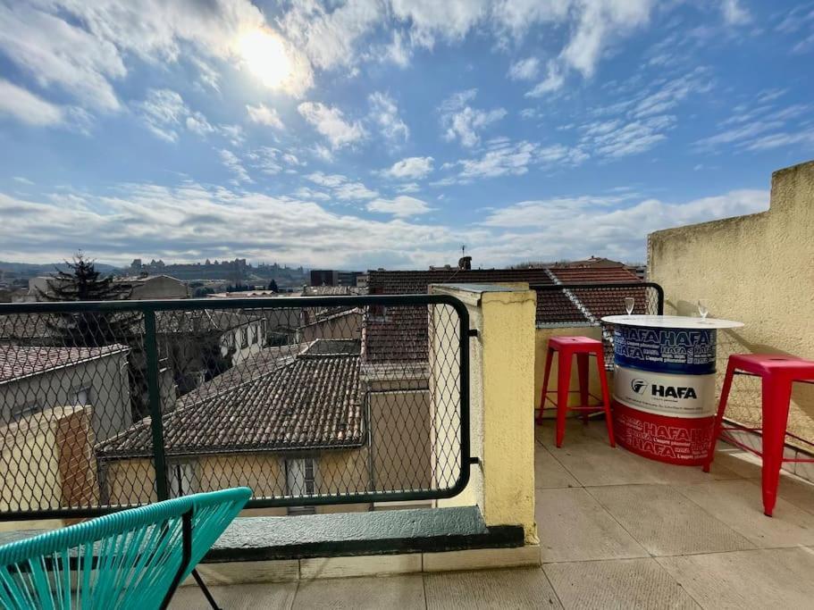 Duplex 70M2 - Vue Cite Medievale - Parking Gratuit Carcassonne Esterno foto
